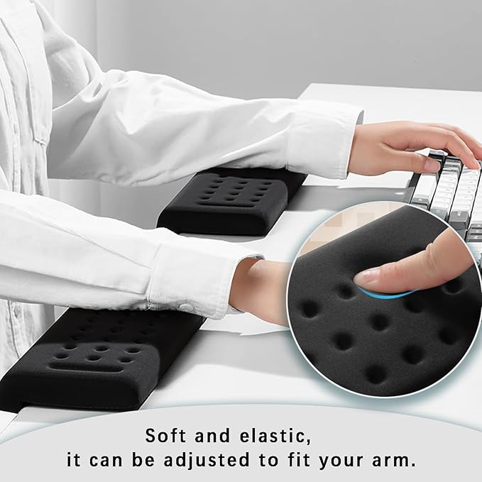 Pack of 2 L-Shaped Wrist Rest Keyboard, Memory Foam Arm Rest Desk, Ergonomic Wrist Rest for Palm, Wrist & Forearm, Office & Home(Darkblue)
