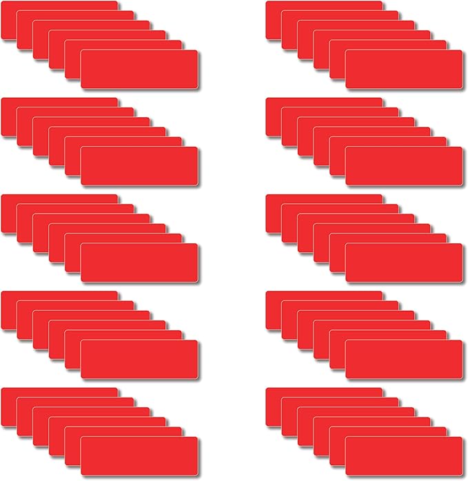 Magnetic Dry Erase Magnets Labels 3x1 inches, Reusable Name Tags, Organizing Schedules in Office/Classroom. Work on Fridge/White Board (Red 60Pcs)