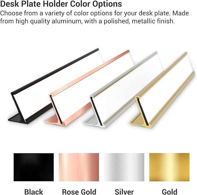 Custom Engraved Desk Plate | Personalized with your Name and Title | Perfect Decor for Office, Business, or Home | Multiple Font and Color Options | 2x8" or 2x10" (Black w/Gold Letters, 2x8")