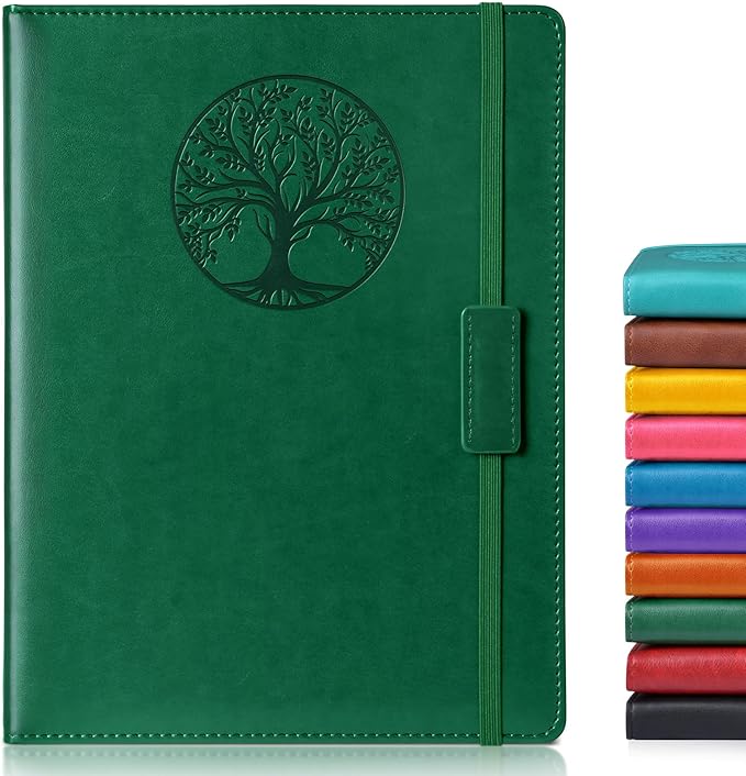 Biuwory Lined Journal Notebook for Women Men,256 Pages B5 Large Hardcover Leather Journals for Writing,Travel,Business,Work & School,College Ruled Notebooks for Note Taking,Diary Notepad 7.8"×10.2"