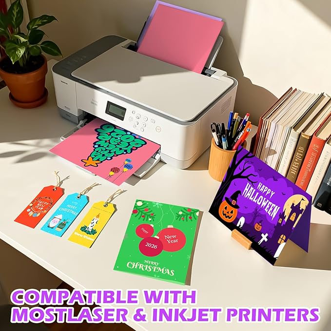320 Sheets 8.5" X 11" Colored Cardstock, 80 Assorted Colors 180 GSM/65 LB Construction Paper Card Stock Printer Paper for Printing, Card Making, DIY Crafts, Kids School Supplies,Party Decorations