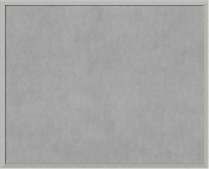 Amanti Art Silver Framed Magnetic Board 34x42 X-Large Vision Board for use with Magnets, 100% Metal Sheet to Display Items as Office Decor or for Home Organization in mudroom, Kitchen or Kids Room