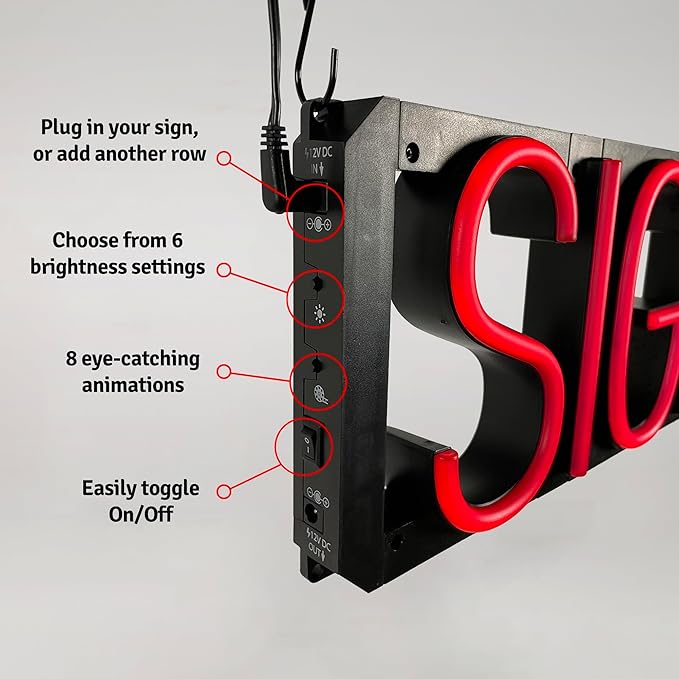 SpellBrite SERVICE Sign | Directional Sign with Neon Look, Green LED Light Source | 24.9" x 6.3"