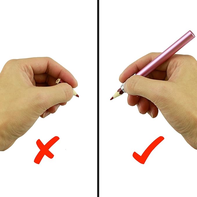 YOUSHARES Aluminum Assorted Colors Pencil Lengthener – Pencil Extender Holder for Colored Pencils in Regular Size (6 Pcs)