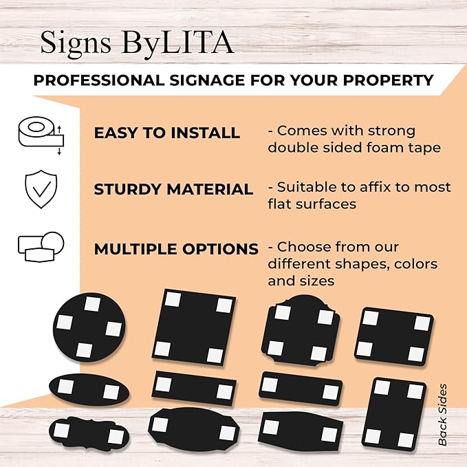 Portrait Round Backstage Personnel Only Beyond This Point Door or Wall Sign Easy Installation | Music | Concert | Festivals Sign (Black Gold) - Large (2 Pack)