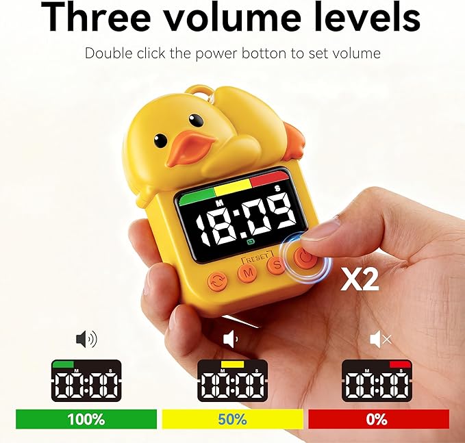 Doli Yearning Duck Shower Timer for Kids Waterproof Quacking Shower Clock Bathroom Magnetic Charging