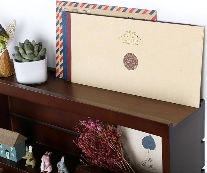Innovation Key Holder for Wall, Mail Organizer with Key Hooks, Keys Holder on Wall, Walnut