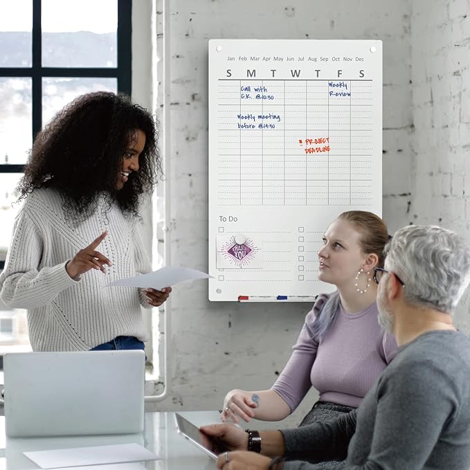 Audio-Visual Direct Magnetic Weekly Planner Dry-Erase Board for Wall - 24" x 36" - (to Do List, White)