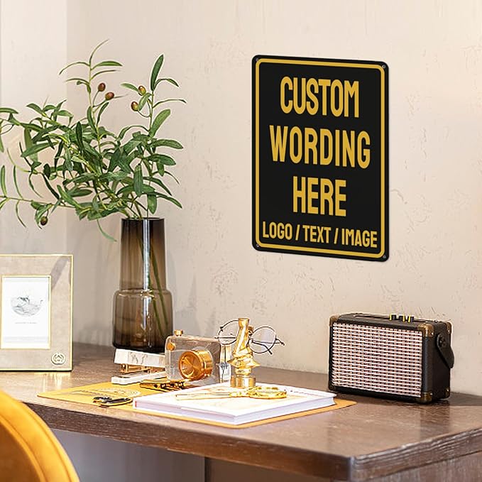 Custom Sign Bulk Personalized Metal Signs For Outdoor Indoor Business Home Store Office Yard Street Lawn Make Your Own Customized Signs With Your Logo Text Photo, 17x12inch