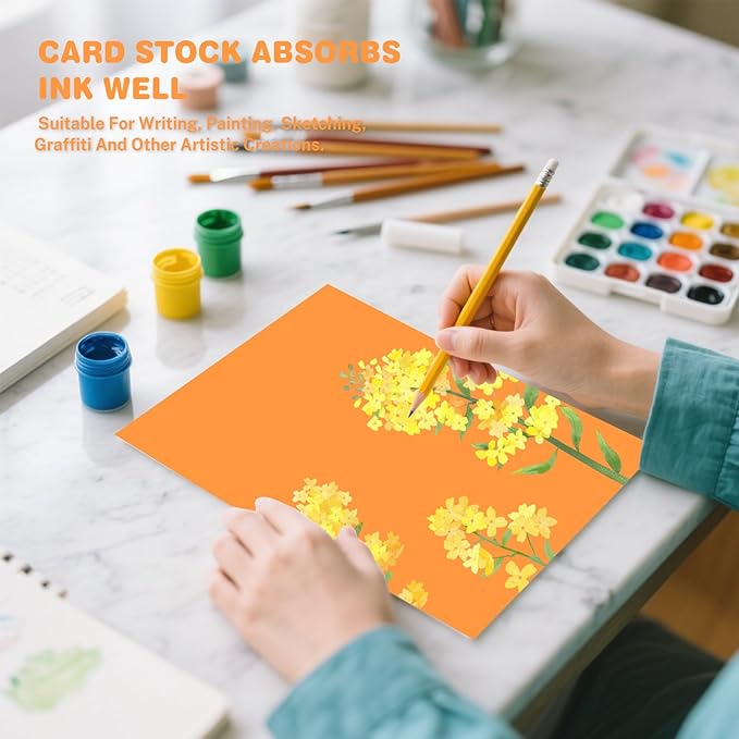 Cardstock 8.5 X 11, 80 Sheets 10 Colors Card Stock, 75lb/ 200gsm Copy Paper, Cardstock Printer Paper For Art, Drawing, Invitations, DIY Cards, Watercolor, Craft, Construction, School & Office Supplies