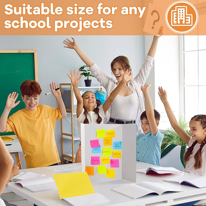 Ctosree 18 Pcs 22 * 38 Inch Tri Fold Poster Board Bulk, Science Fair Project Display Paperboard, Single Wall, Lightweight Presentation Board (White)