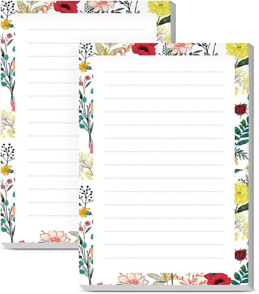 SXboxing Sticky Notes 4X6 Inches, 2 Pack Large Cute Self-Stick Pads, Bright Funny Memo Pads Easy to Stick for Home, Office Beautiful Boho Flowers