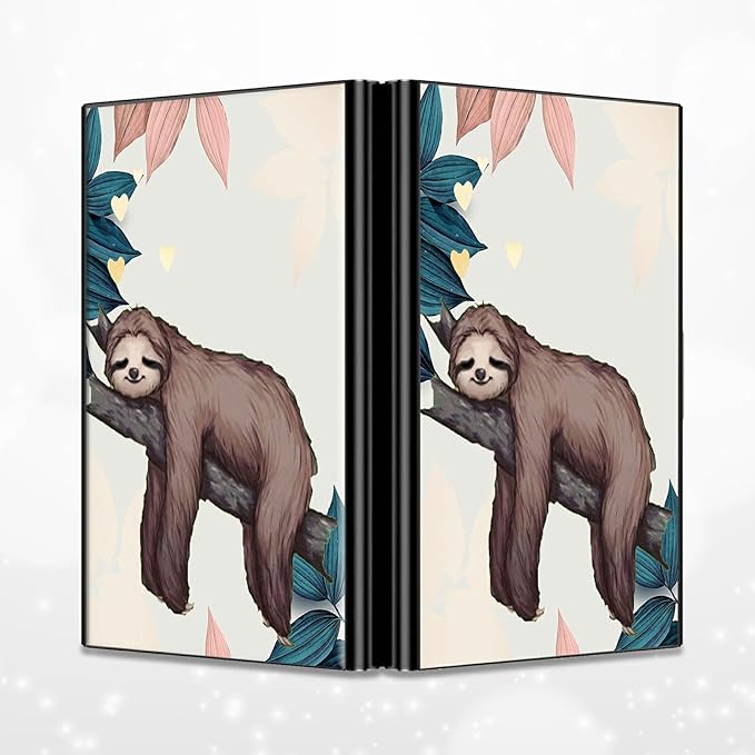 BWEGRHE Slim Credit Card Holder, Sloth RFID Blocking Metal Wallet for Men & Women, Aluminum Minimalist Hard Case Pocket-Sized Business Cards Organizer (Fits Up to 10 Cards)