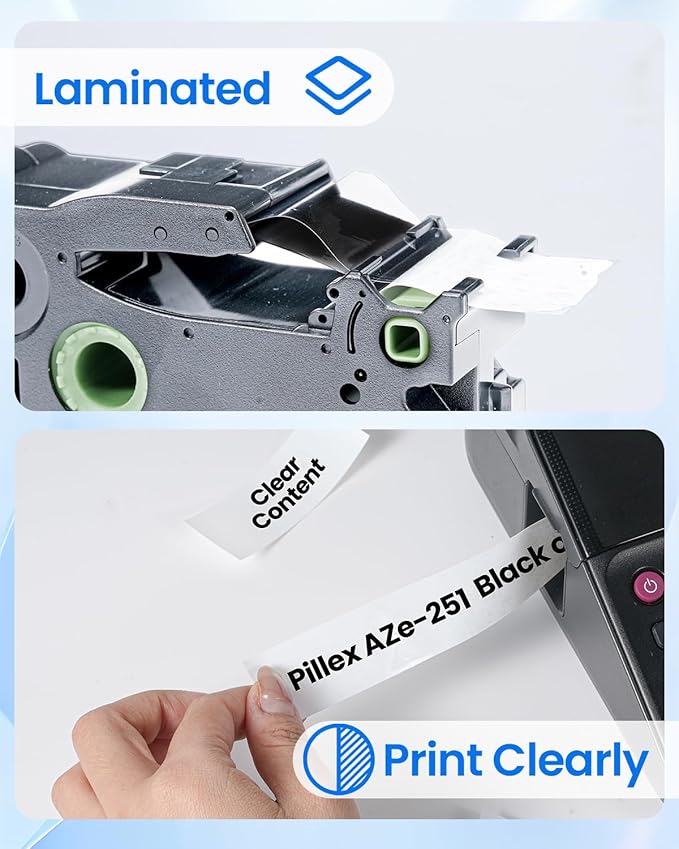 TZe-251 24mm 0.94 Laminated White Tape Replace for Brother Label Maker Tape Aze-251 Compatible with P-Touch Label TZ TZe 1" Black on White for PT-D600 PT-D610BT PT-P710BT PTP700 Refills,4 Pack