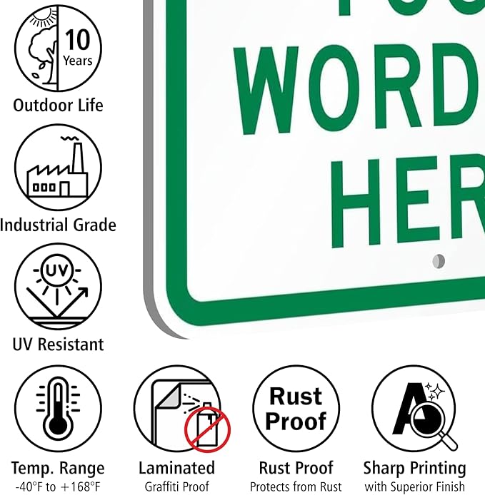 SmartSign 24 x 18 inch Custom “Reserved Parking” Metal Sign - Add Text, 80 mil Aluminum, 3M Laminated Engineer Grade Reflective Material, Green and White, Made in USA