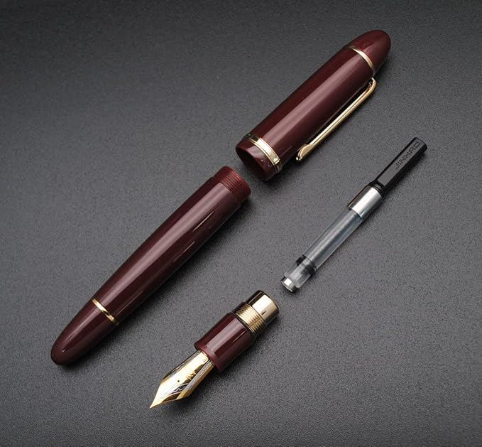 JINHAO X159 Fountain Pen (EF Nib 0.38mm, Wine Red with Gold Clip)