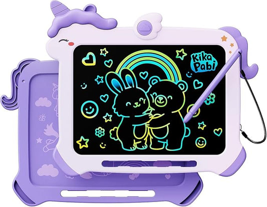 Kikapabi LCD Writing Tablet for Kids, Unicorn Toys Gifts for 3 4 5 6 7 Year Old Girls, Colorful Drawing Doodle Board, Toddler Educational Travel Toys Christmas Birthday Purple