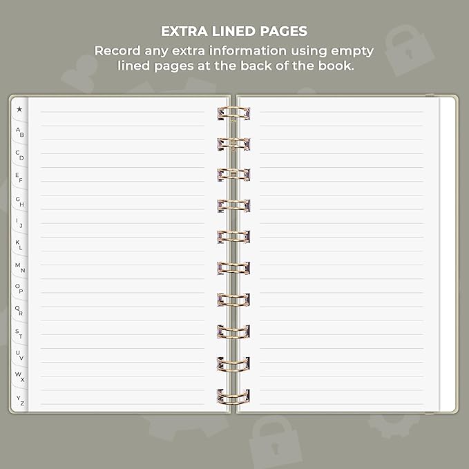Clever Fox Password Book Spiral – Mini Internet Address & Password Organizer with Laminated Alphabetical Tabs – Small Password Keeper Journal – Hardcover, Pocket Size, 4.7x5.7” (Foggy Alps)