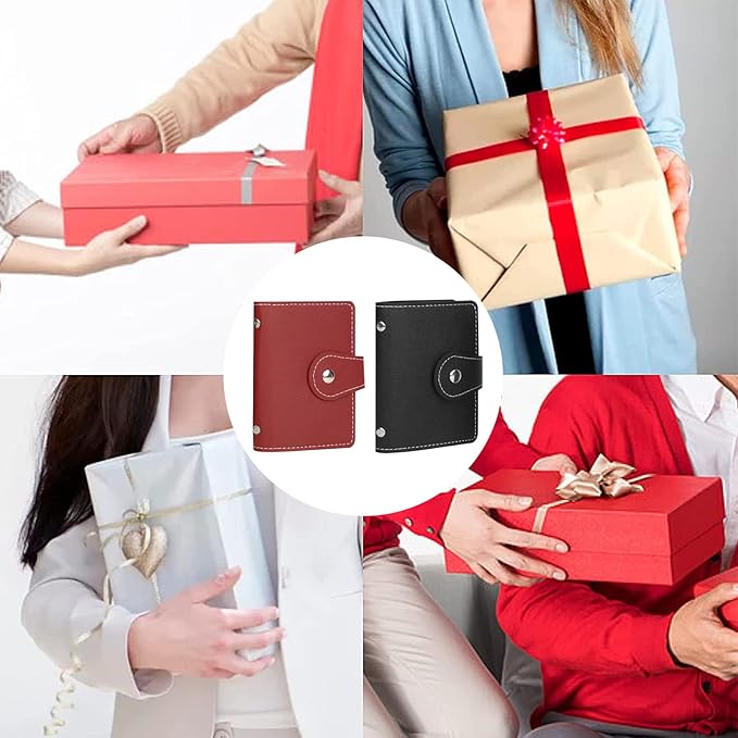 PRIVILLA 2 Pcs Credit Card Holder and business card holder，Sd Card Holder Each Has 26 Card Organizers, 2024 New Credit Card Holders book for Men and Women.