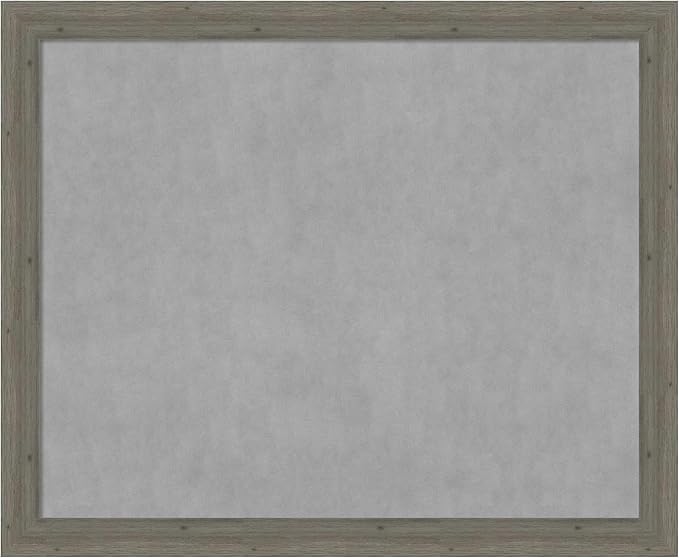 Amanti Art Grey Framed Magnetic Board 37x45 X-Large Vision Board for use with Magnets, 100% Metal Sheet to Display Items as Office Decor or for Home Organization in mudroom, Kitchen or Kids Room