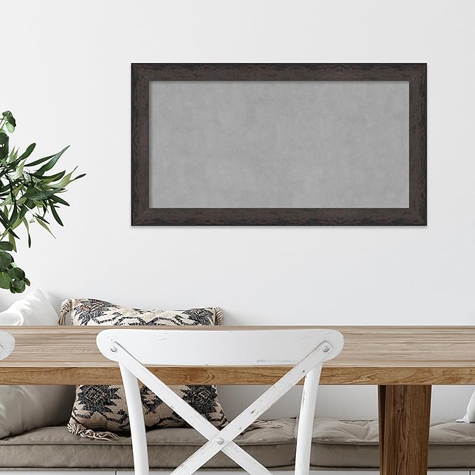 Amanti Art Black Framed Magnetic Board 15x27 Small Vision Board for use with Magnets, 100% Metal Sheet to Display Items as Office Decor or for Home Organization in mudroom, Kitchen or Kids Room