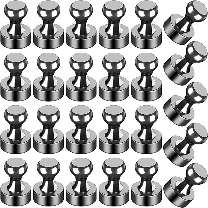 LOVIMAG Fridge Magnets 25Pcs Refrigerator Whiteboard Small Strong Magnet Classroom Kitchen Accessories Decorative Locker Set Decor Must Haves Office Calendar Refrigerador Magnetic Cute Crafts Black