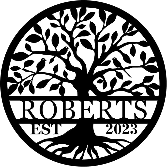Personalized Tree of Life Metal Sign, Personalized Last Name Signs, Custom Name Signs, Tree of Life Wall Decor, Family Wall Décor