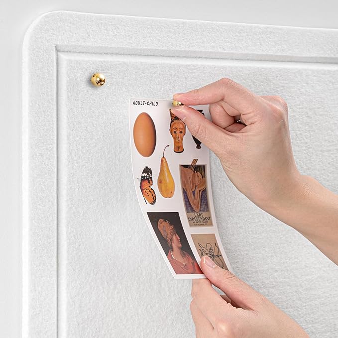 Large Vision Board 48x36, Thicken Felt Pin Board for Home Office Studio and Creative Planning with 20 Pushpins and 20 Postcards, White