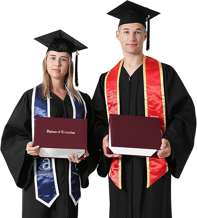 GraduationMall 8.5"x11" Smooth Padded Diploma Cover Certificate Holder Maroon,2-Packs