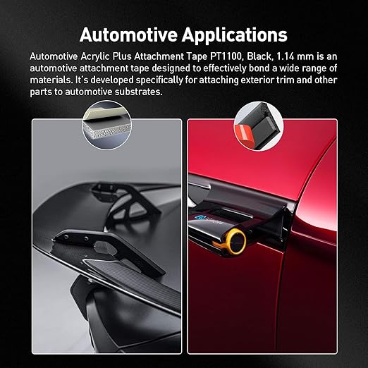 Automotive Acrylic Plus Attachment Tape 0.24" x 18Ft Made of 3M Double Sided Tape PT1100 Heavy Duty for Moldings Claddings Panels Pads and Other Car Automotive Applications