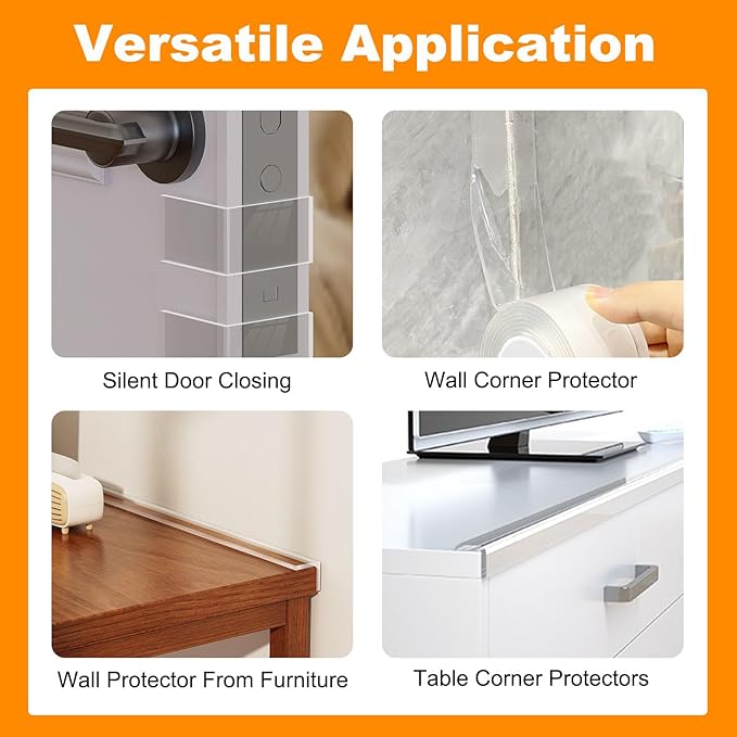 Clear Soft Corner Protectors for Furniture Strip,2 in x 13.12 FT Edge Bumper with 6 Corner Guards,Window Edge,Wall Protector,Table Corner Protectors and Fireplace in Family