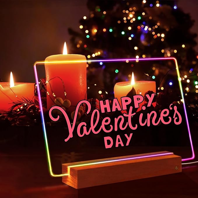 ARAGIT LED Drawing Board for Kids & Adults, Rechargeable Led Note Boards with Colors, Neon Glow Memo Light-Up Message with Stand as Night Light for Room/Store/Office/Valentine's Day/Gift