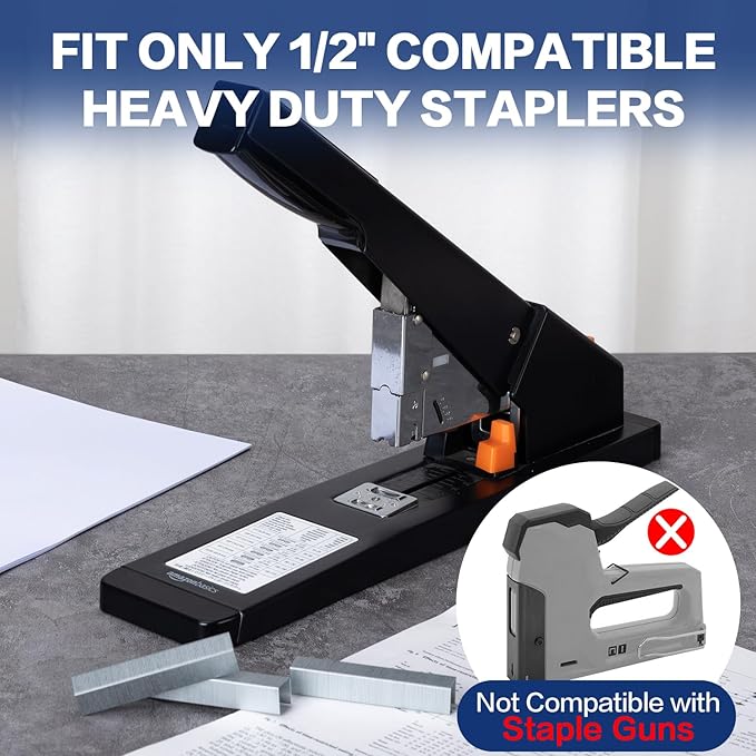 Deli Staples, Premium Heavy Duty Staples for Heavy Duty Staplers, 1/2'' Length, 90 Sheet Capacity, 100/Strip, 5000/Box