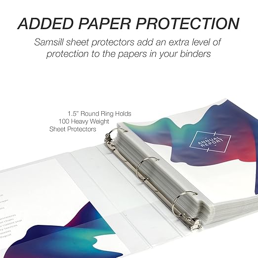 Samsill Economy 1.5 Inch 3 Ring Binder Bulk Pallet, Made in The USA, Round Ring Binder, Customizable Clear View Cover, White, Pallet of 720 Binders in 60 Cartons