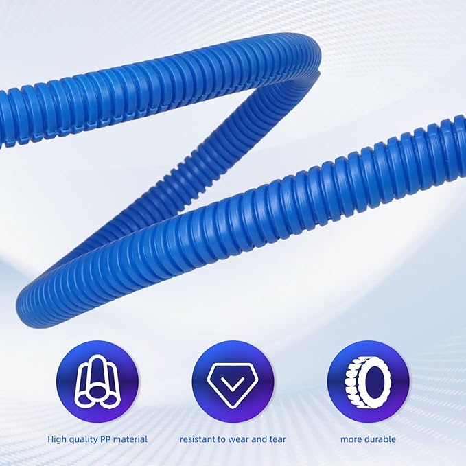Split Wire Loom Tubing, 10,25ft Cord Protectors from Pets No Chew, Flexible Wire Covers Cord Protectors, Protective Split Cable Sleeve for Automotive Home Industrial Wires(Blue, 0.46inch-25ft)