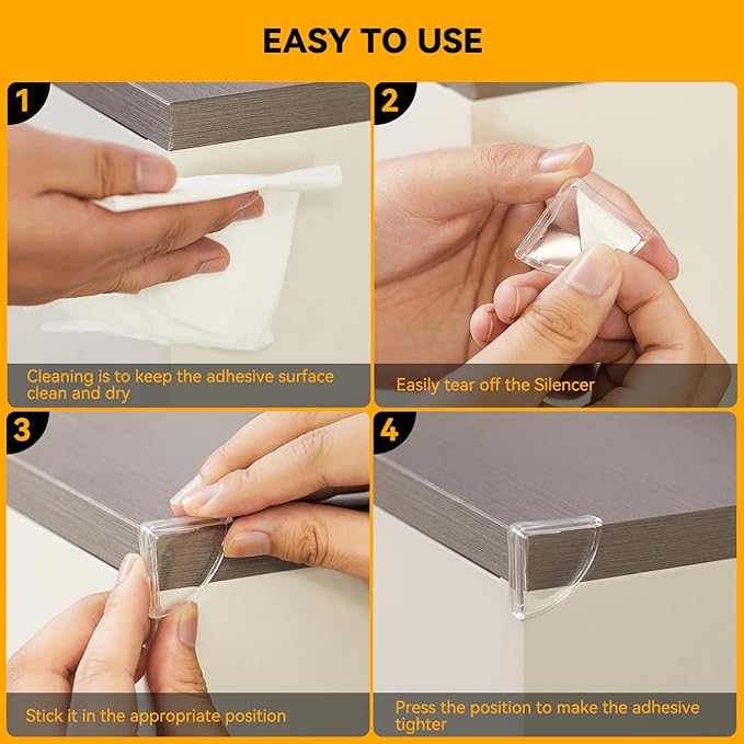 EBUKTUK 4pcs,Table Corner Protector, Corner Protector to Cover Sharp Furniture, Clear Furniture Corner Guards & Edge Safe Anti-Collision Bumpers, Suitable for Table Corner Cabinet Corner Window Corner