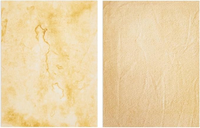 Vintage Paper - 8.5 x 11 in, Stained Antique Double-Sided, 96 Sheets - Letter & Resume Paper for Printer & Typewriter - Rustic Decorative Printer & Scrapbook Sheets