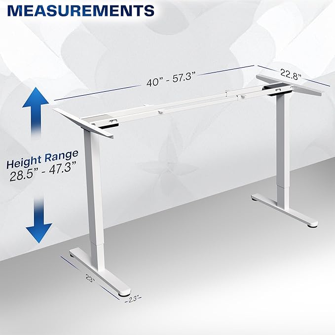 VIVO Dual Motor Electric Sit Stand Desk Frame, 220 lbs Capacity, Memory Controller Height Adjustment, Frame Only, White, DESK-E-200W