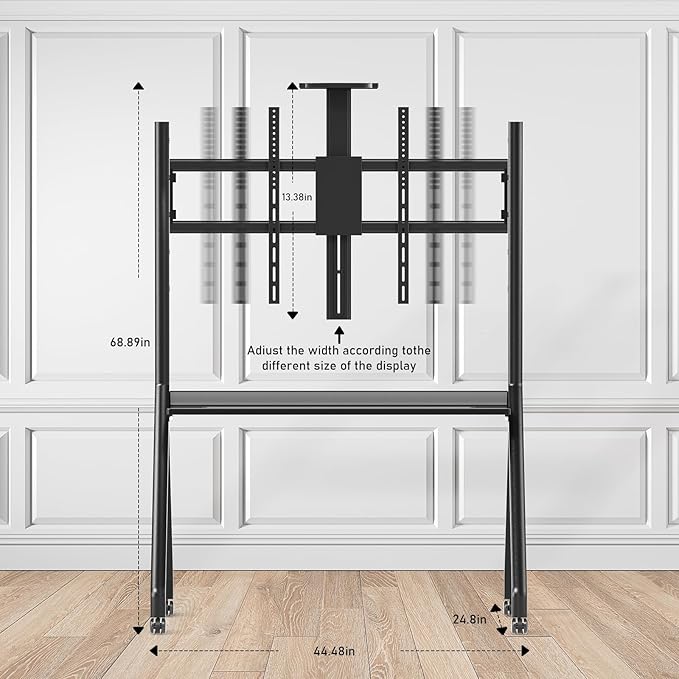 Glidesync Smart Board Stand for 55"- 86'' Interactive Whiteboard, Mobile Stand for Smart Whiteboard, Lockable Wheels Black