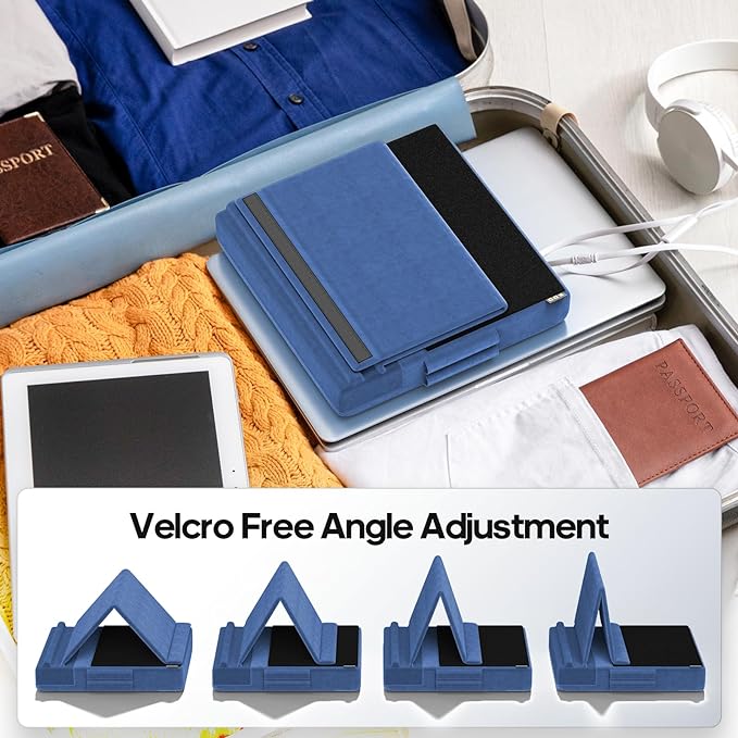 KDD Tablet Pillow Stand, Multi-Angle Viewing Ipad Holder for Lap, Bed and Desk, Foldable Soft Pad Dock with Stylus Mount Compatible with Ipad Pro 12.9, 10.5, 11, Air, Mini, Phones, Books, E-Reader