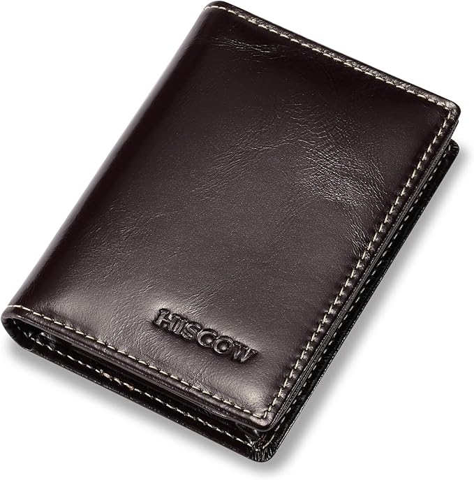 Leather Business Card Case Holder for Men & Women, Italian Calfskin