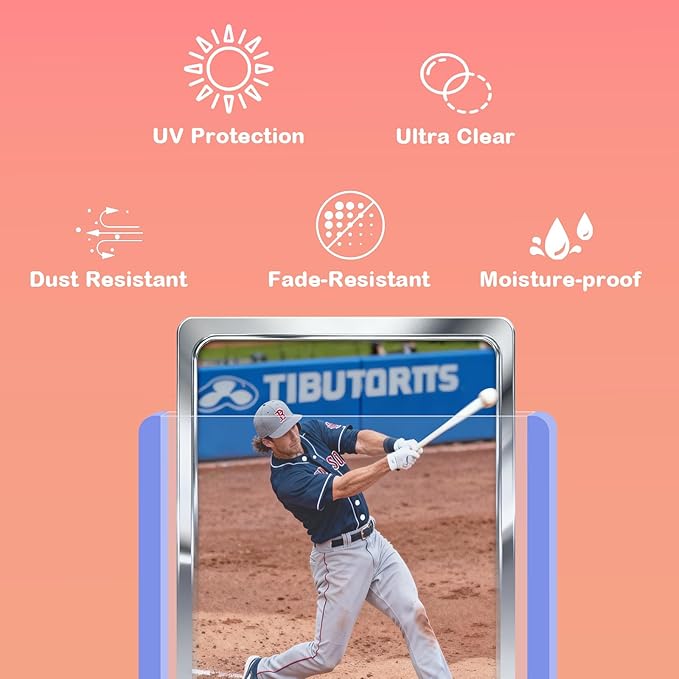 100ct 3"x4" Hard Card Sleeves - 100pt Hard Plastic Trading Card Protector, Rigid Card Sleeve, Clear Open-Top Card Sleeve Fits Thick Cards Such as Baseball, Soccer, Basketball, Hockey, Game Cards