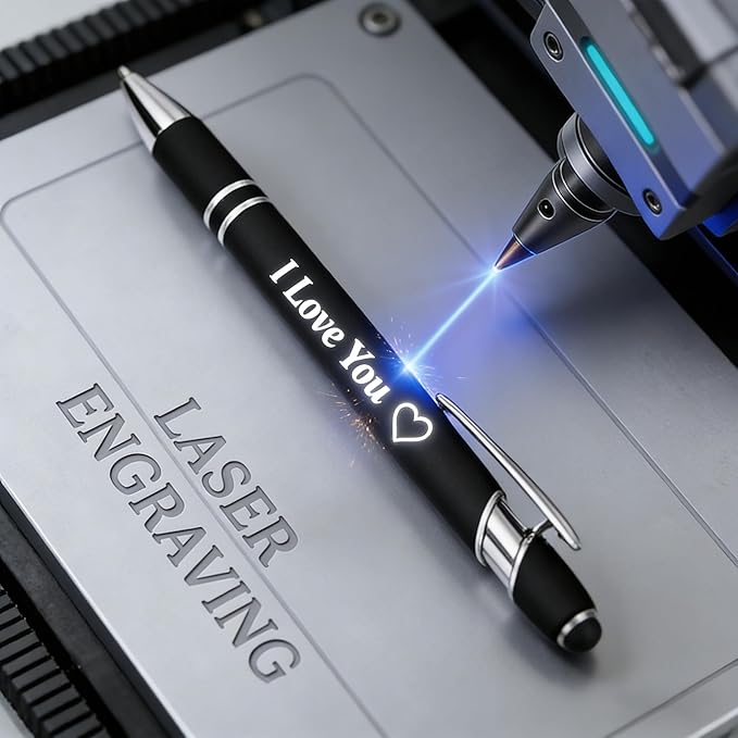 CRME Bulk Custom Pens Personalized Pen with Name Logo Engraved Metallic Customized Pen Black Ink Metal Stylus Pen for Touch Screens Perfect Writing Pens Ideal for School Teachers Team Events Pink