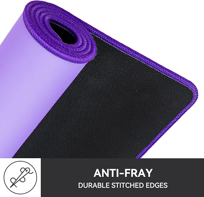 Reniteco Waterproof Large Gaming Mouse Pad with Durable Stitched Edges, Non-Slip Rubber Base, Grainy Jacquard Mouse Mat Desk Pad for Home Office Gaming, 31.5''x11.8''x0.12'', Purple