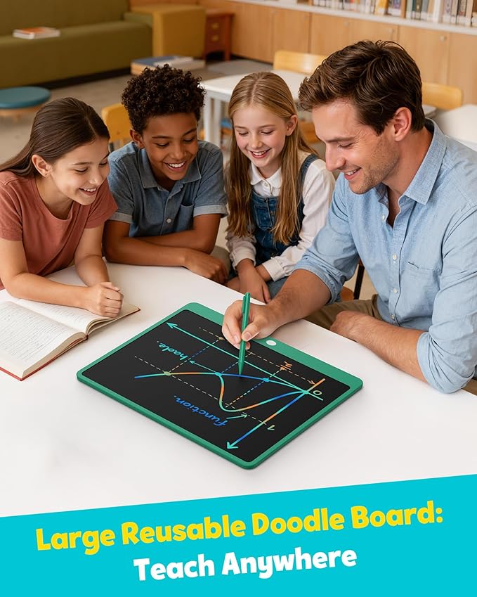 TEKFUN LCD Writing Tablet for Adults, Large Doodle Board, 16 Inch Colorful Drawing Tablet Writing Pad, Toddler Toys for 3 4 5 6 7 8 9 Year Old Girls Boys Teen, Birthday Gifts for Kids (Green)