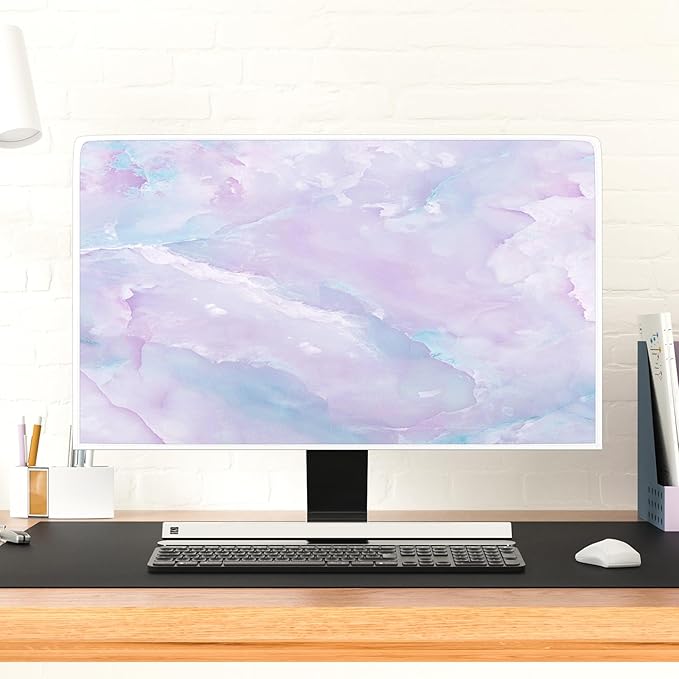 Baocicco Violet Marble Waterproof 50, 51, 52 Inch TV Dust Cover Anti-Static Dustproof Abstract Creative Desigen Television Accessories TV LCD Screen Texture TV Decoration for LED LCD OLED TVs