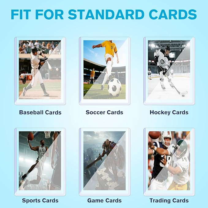 400 Card Sleeves Top Loaders for Cards - 3" x 4" Toploader, 35pt Hard Card Sleves for Trading Cards, Baseball, Sports Collectibles (200 Hard Toploaders + 200 Soft Penny Sleeves)
