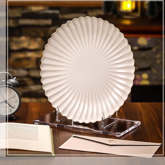 Jetec Acrylic Book Stand Clear Easel Stand for Display Acrylic Plate Postcard Picture Display Holder for Picture Book Decorative Plate Platter Photo (11 x 6 x 12 Inch)
