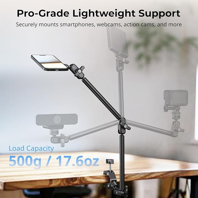 SMALLRIG Desktop Clamp Magic Arm Kit for MagSafe for iPhone, 67cm Two-Stage Adjustable Flexible Arm with Secure Grip for Smartphone, Webcam, Action Cameras - 5626