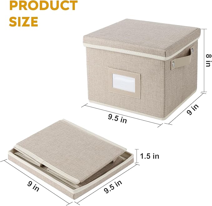 Greeting Card Organizer Box with 16 Dividers,Collapsible Greeting Card Storage Box with Handles Hold 150+ Cards,Greeting Card Holder for Greeting Cards,Sticker, Recipes, Photo, Envelope (Beige, 1 pcs)